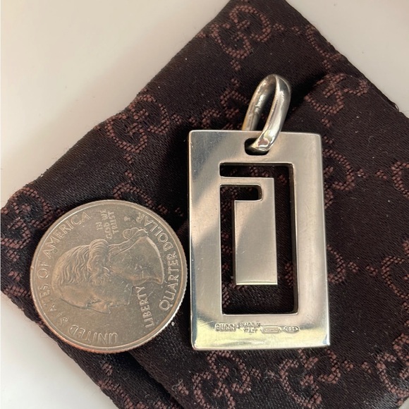 Authentic Gucci 5.5 mm wide vintage sterling silver chain +pendant unisex - Picture 3 of 15